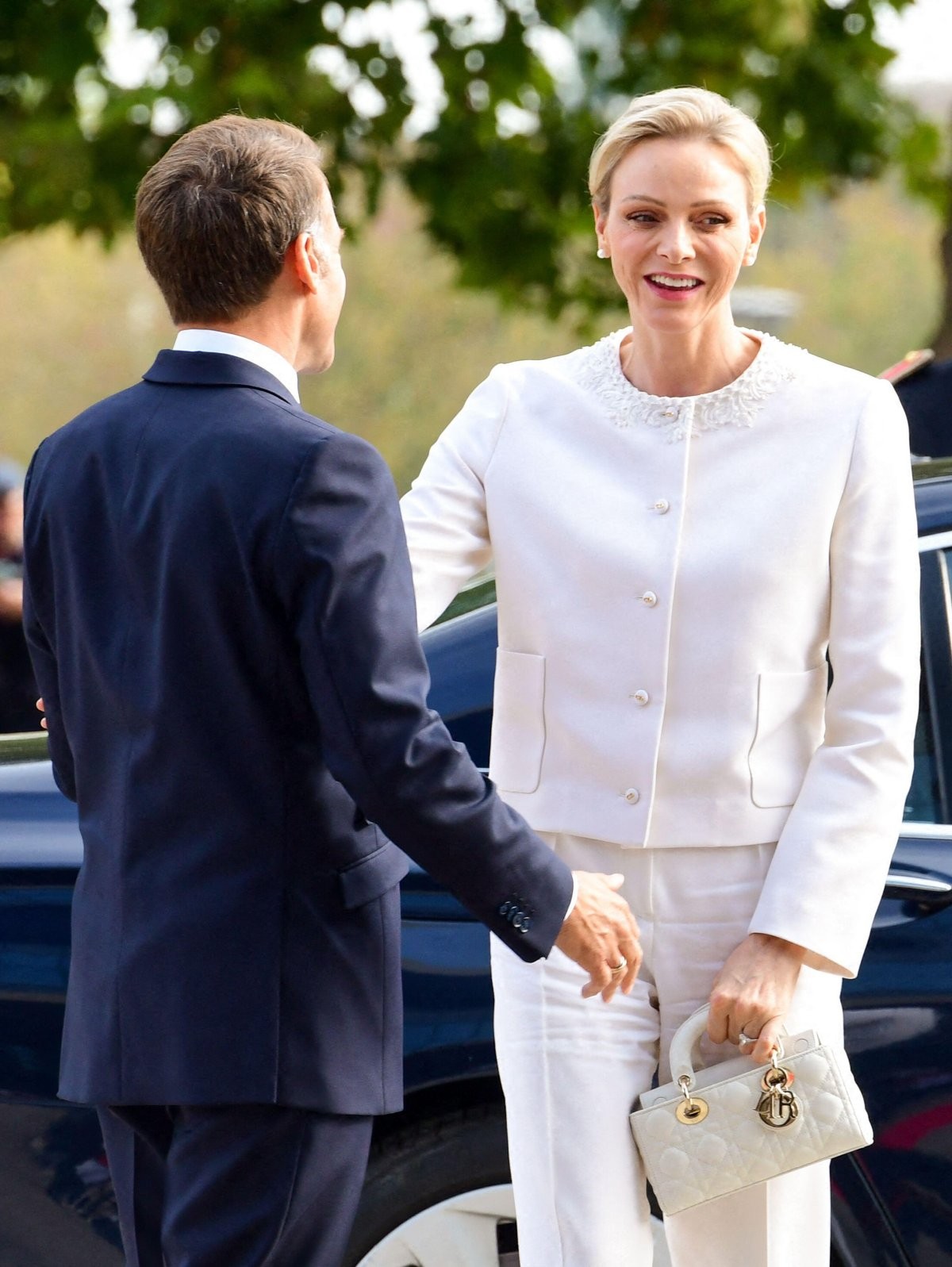 President Emmanuel and First Lady Brigitte Macron welcome the Prince and Princess of Monaco as they arrive at the Robert Schuman Conference Centre in Metz on September 28, 2026 (Romain Doucelin/Abaca Press/Alamy)