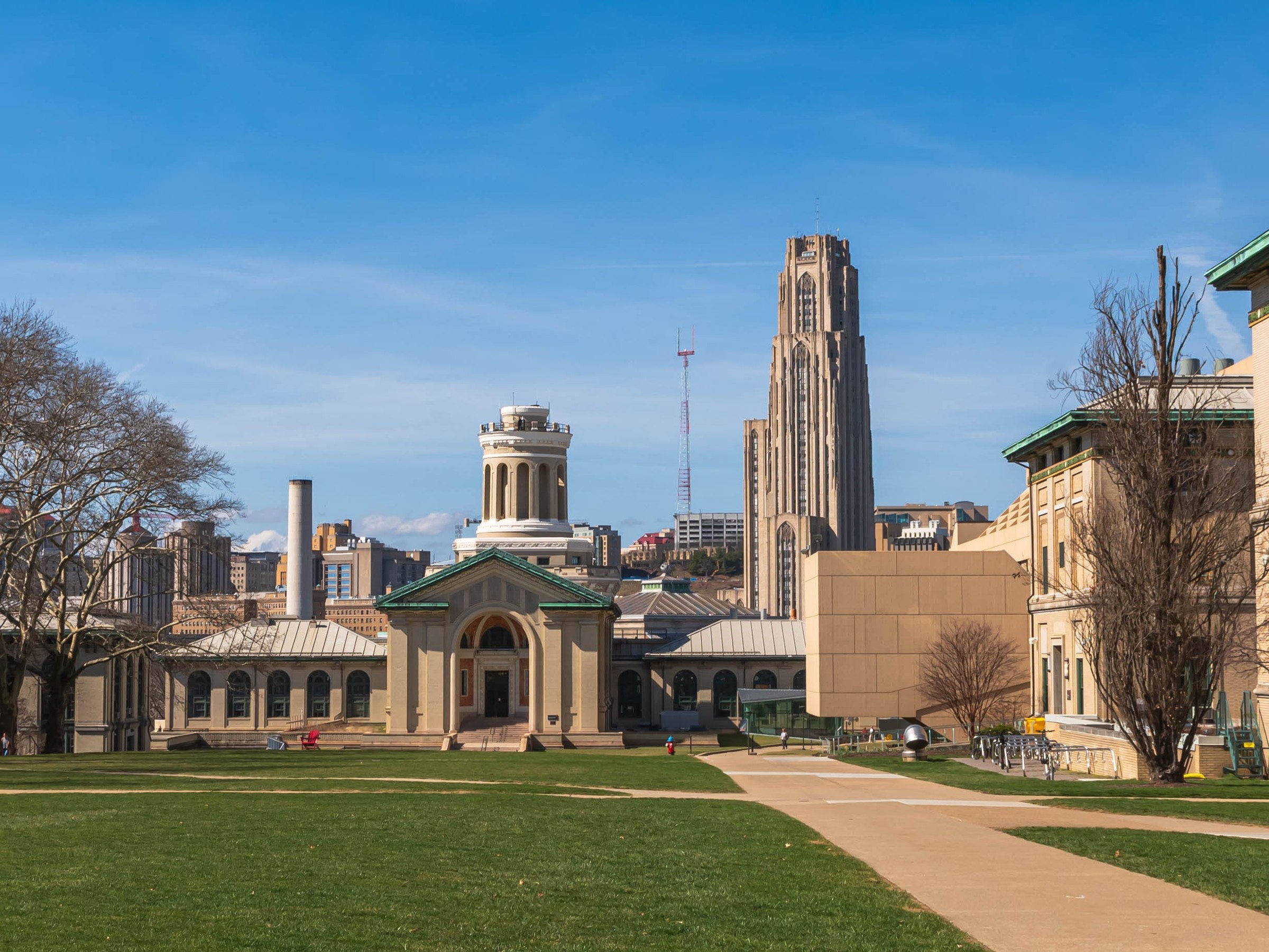 Buildings on the Carnegie Mellon University campus in Pittsburgh, Pennsylvania, USA