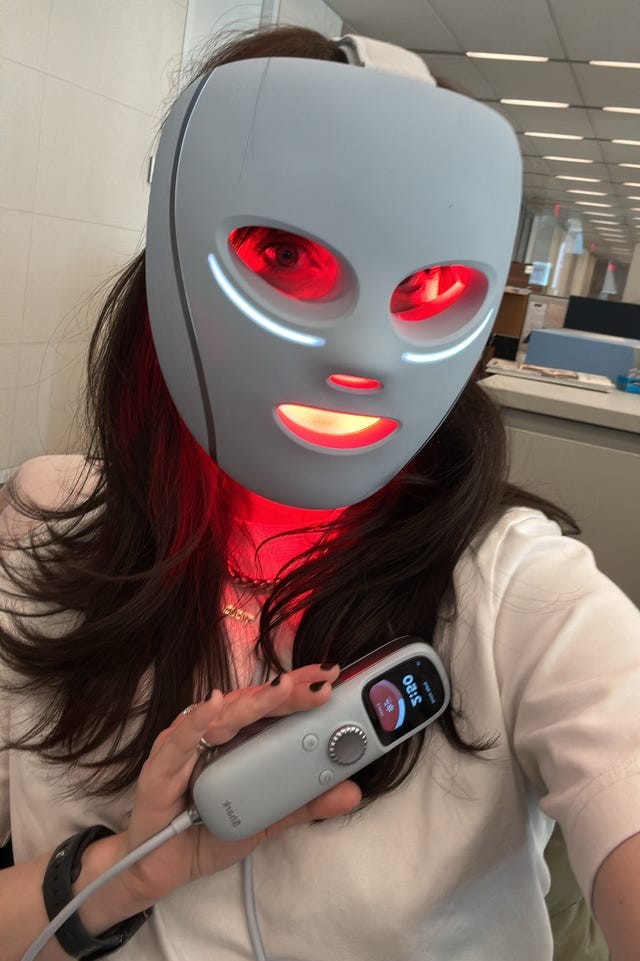 user using a skincare device for treatment