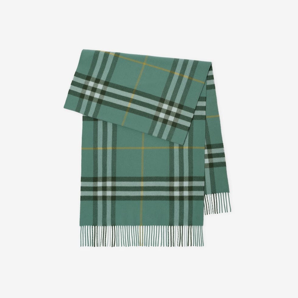 Wide Check Cashmere Scarf