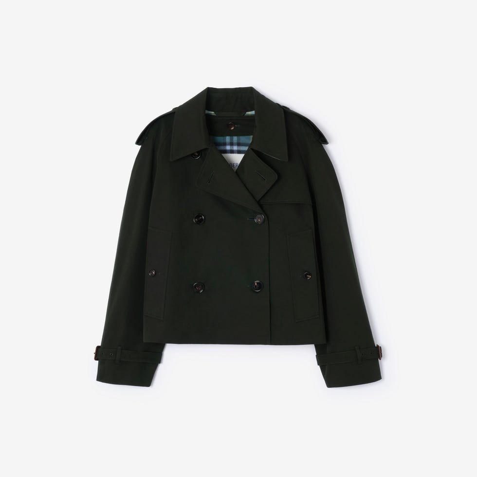 Cropped Gabardine Mayfair Trench Jacket with Warmer