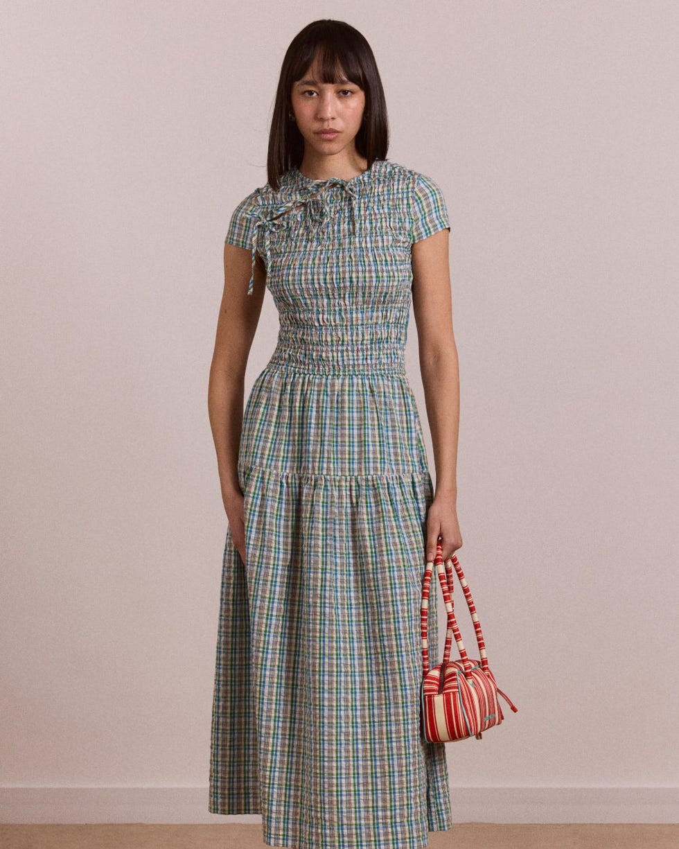 Ebba Midi Dress - Picnic Blue Check