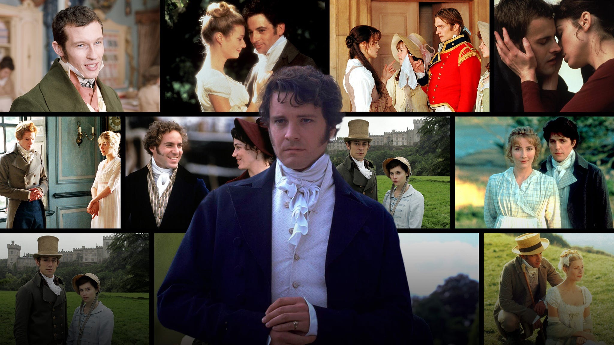 LLove interests from various adaptations of Jane Austen classic literary romances