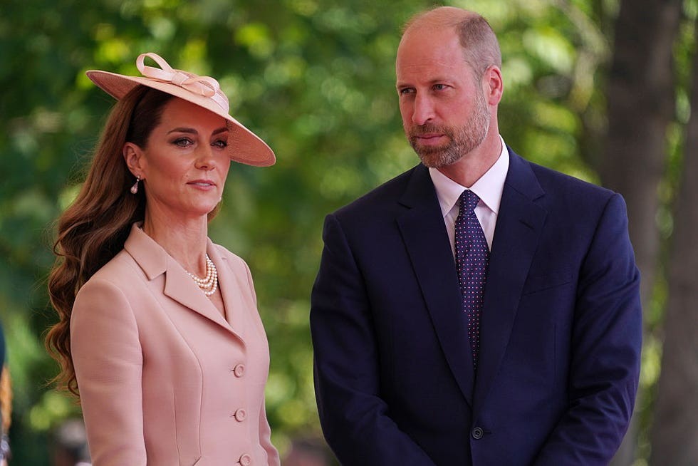 windsor, england july 8 catherine, princess of wales and prince william, prince of wales welcome french president emmanuel macron and his wife brigitte macron not pictured to windsor castle on july 8, 2025 in windsor, england president emmanuel macron and mrs brigitte macron visit the uk in the first visit state visit made by france in 17 years they are staying at windsor castle, hosted by king charles iii and queen camilla, and a banquet will be held there in their honour the macrons will visit