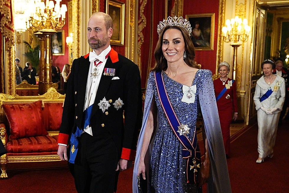 windsor, england december 03 william, prince of wales and catherine, princess of wales arrive ahead the state banquet for the german president frankwalter steinmeier and his wife elke budenbender, on day one of their state visit to the uk, at windsor castle on december 3, 2025 in windsor, england the president of the federal republic of germany, accompanied by ms elke büdenbender, are paying a state visit to the united kingdom as the guests of their majesties the king and queen the visit is the