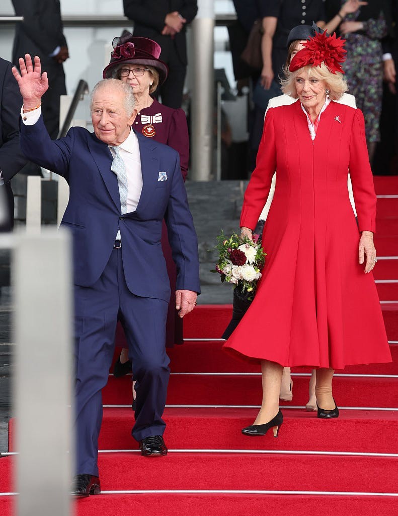 cardiff, wales october 15 king charles iii waves and smiles to wellwishers as he departs with queen camilla after the ceremonial opening of the seventh senedd on october 15, 2026 in cardiff, wales todays ceremony in the siambr will mark the formal opening of the seventh senedd the occasion is significant as it marks the start of the expanded senedd and is the first such opening to be attended by king charles iii since his accession photo by chris jacksongetty images