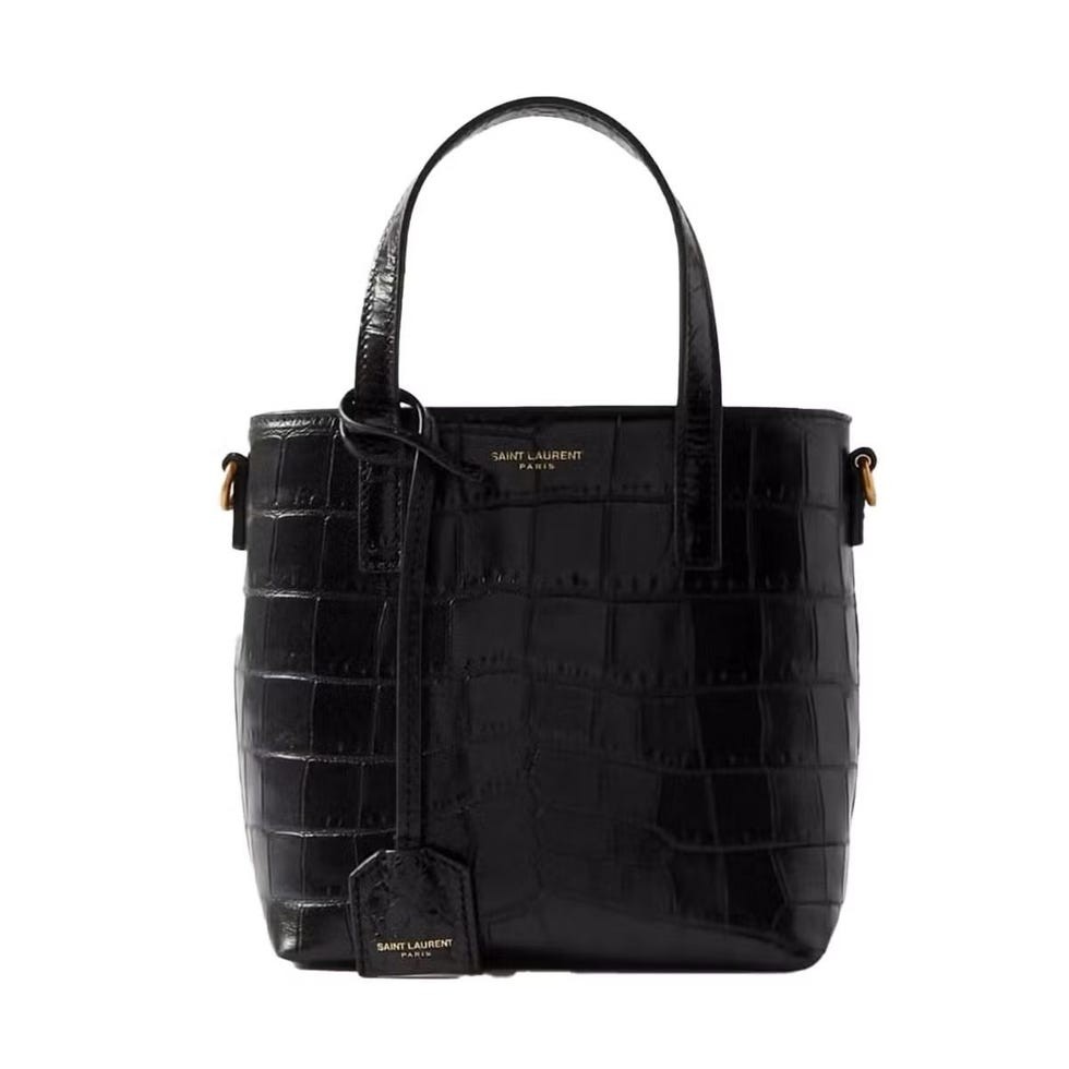 Toy Mini Croc-Effect Leather Tote