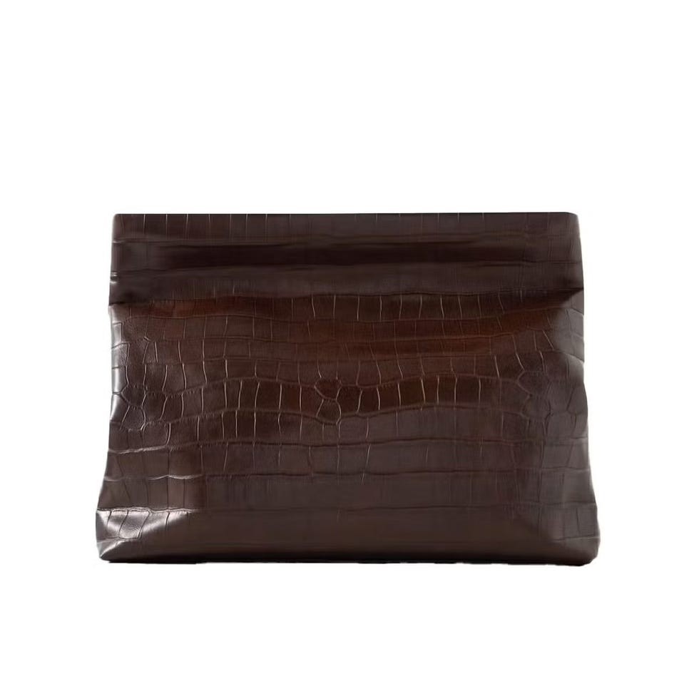 Jerry Croc-Effect Leather Clutch