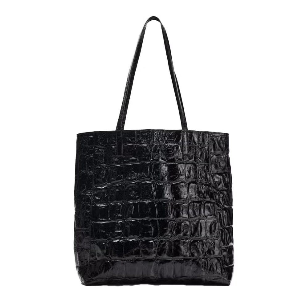 Leather Animal-Print Shopper Bag
