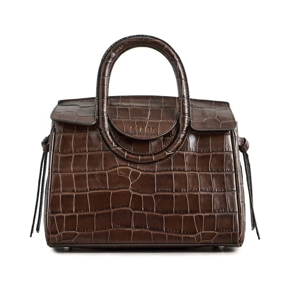 Maude Mini Croc-Embossed Carryall Crossbody Bag