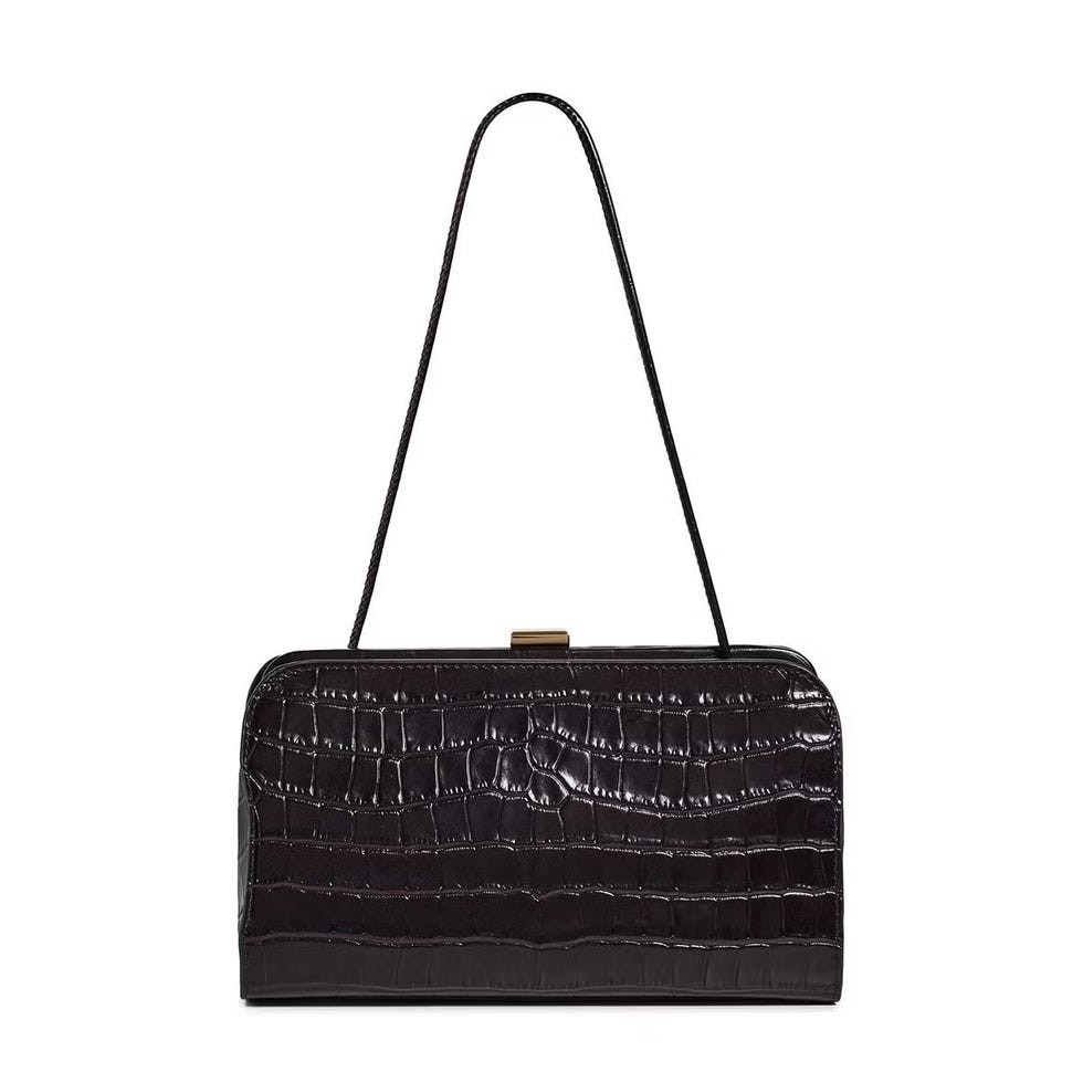 Zella Small Embossed Leather Clutch