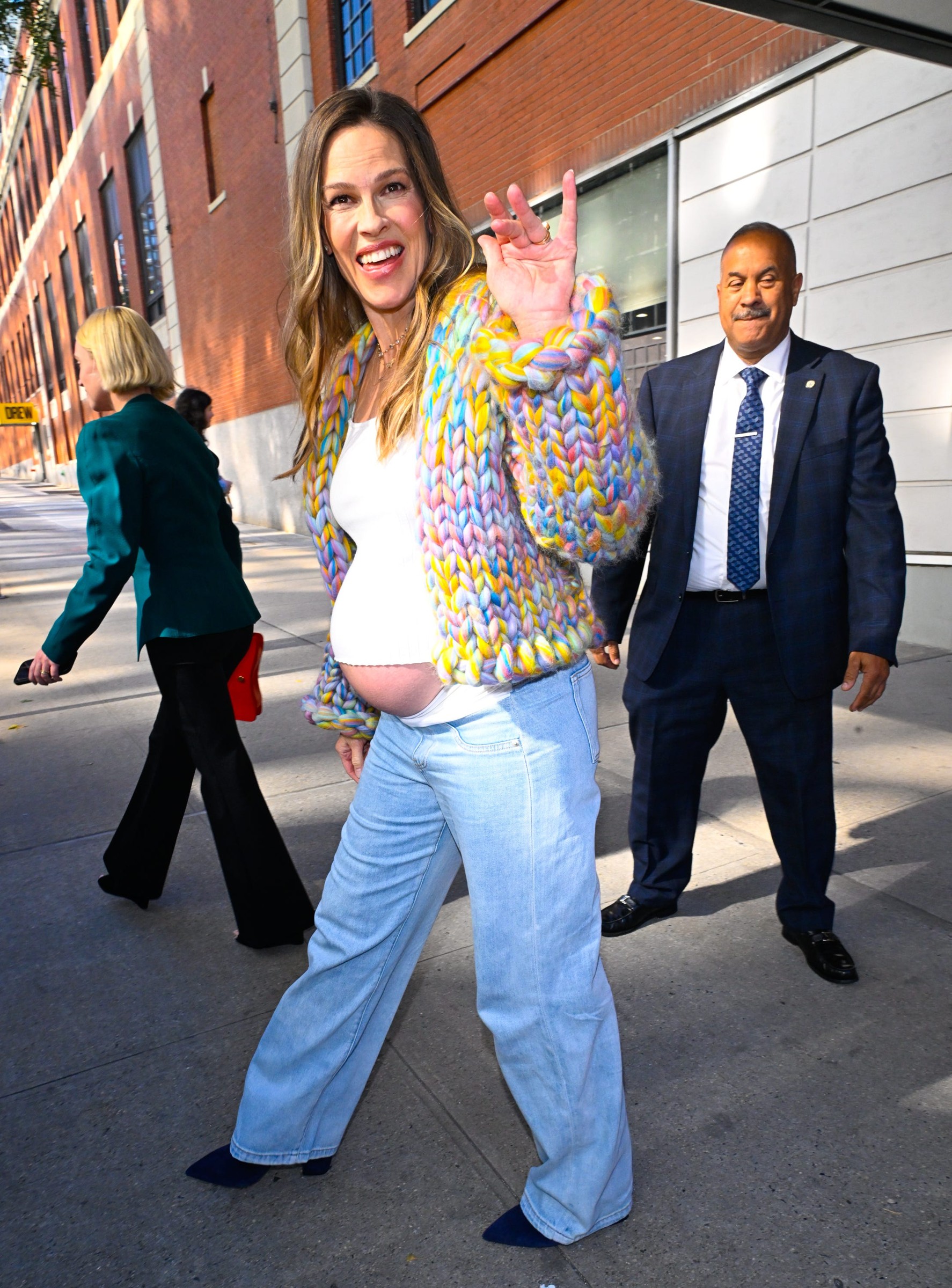 new york, new york october 15 actress hilary swank is seen leaving drew barrymore show on october 15, 2026 in new york city photo by raymond hallgc images