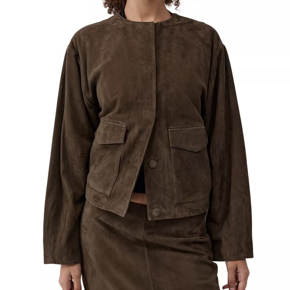 Suede Utility Cocoon Jacket
