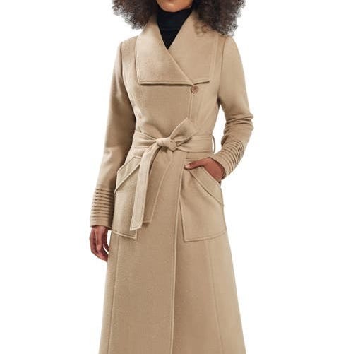 Wide Collar Long Wrap Coat