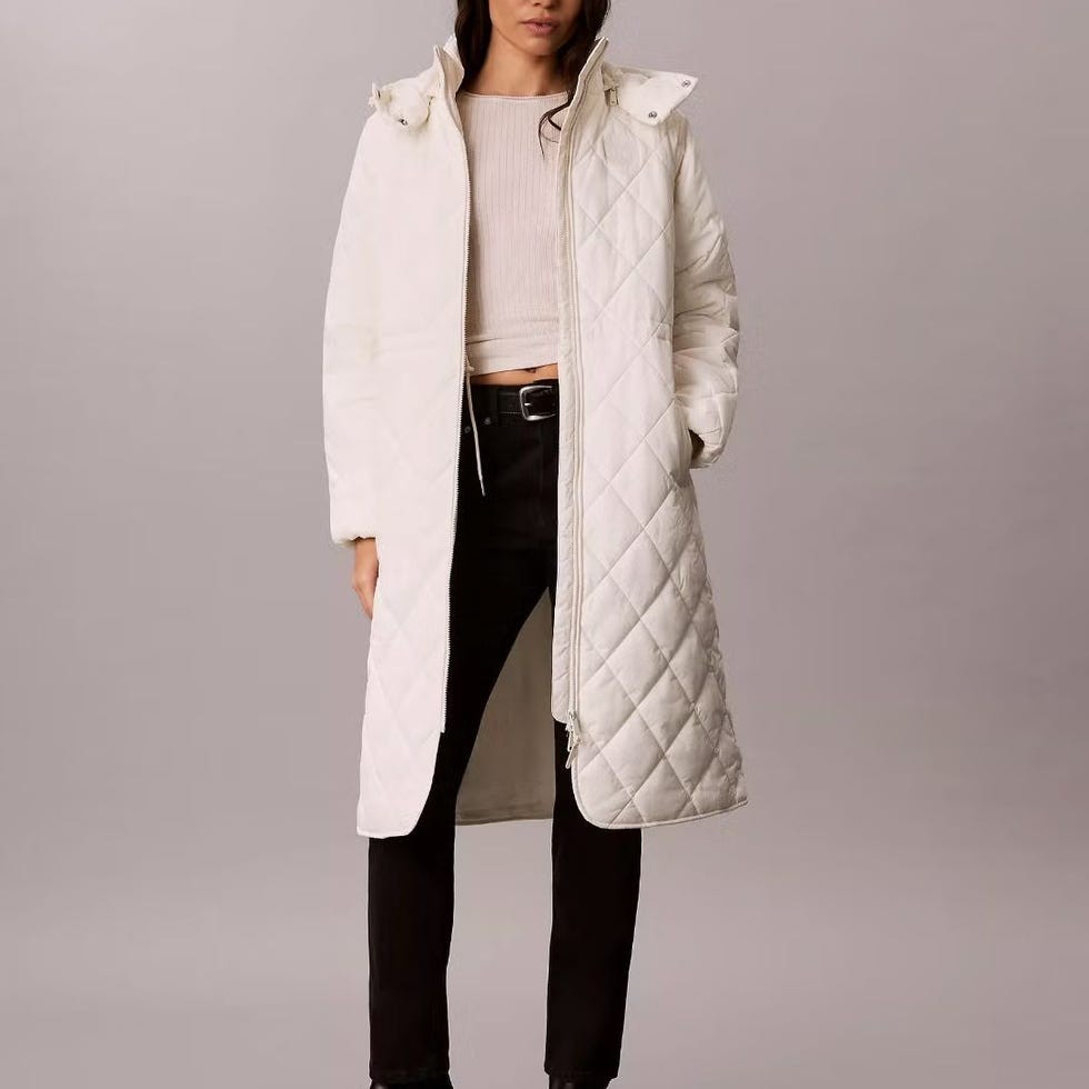Quilted Hooded Long Liner Coat