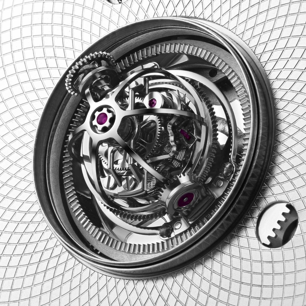 Peacock Tai Chi Curved Guilloche - worlds smallest lightest triple-axis tourbillon - 2