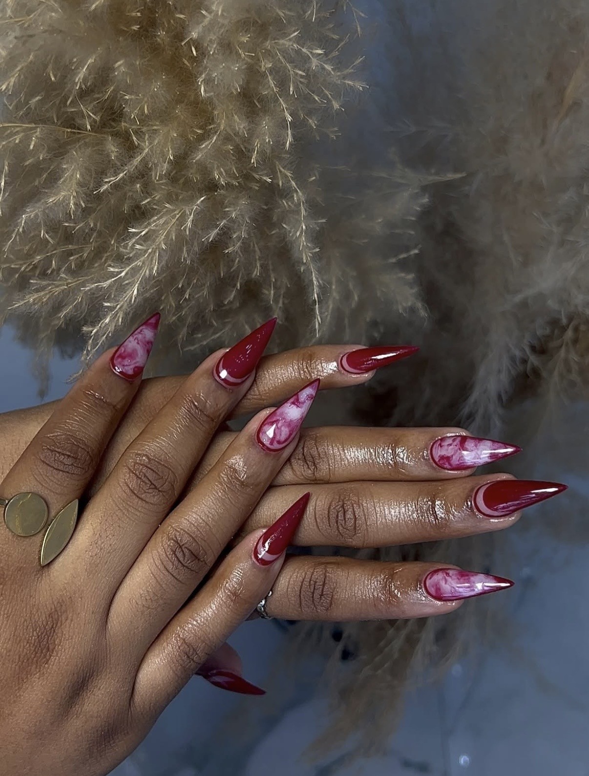burgundy fall nails
