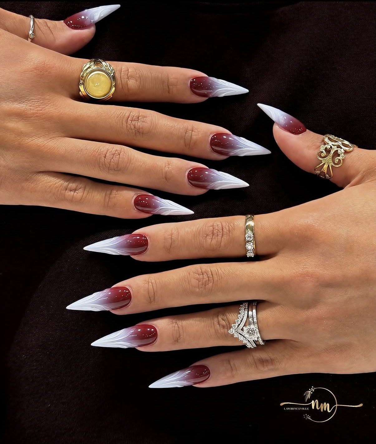 burgundy fall nails