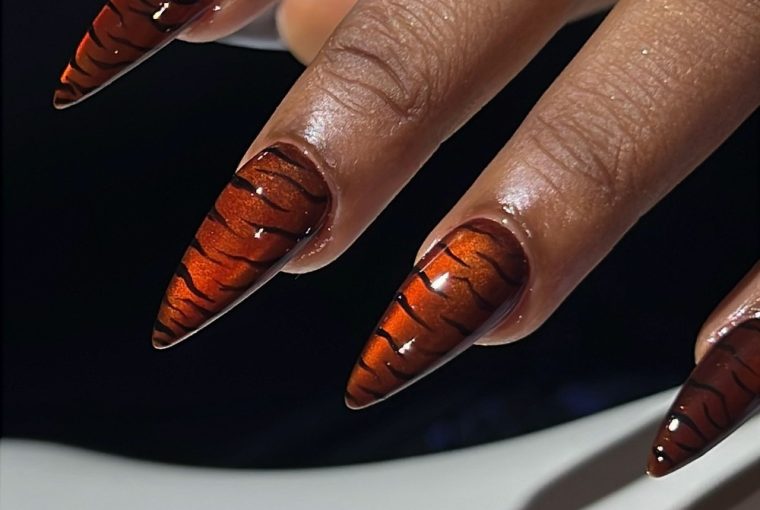 orange nail designs