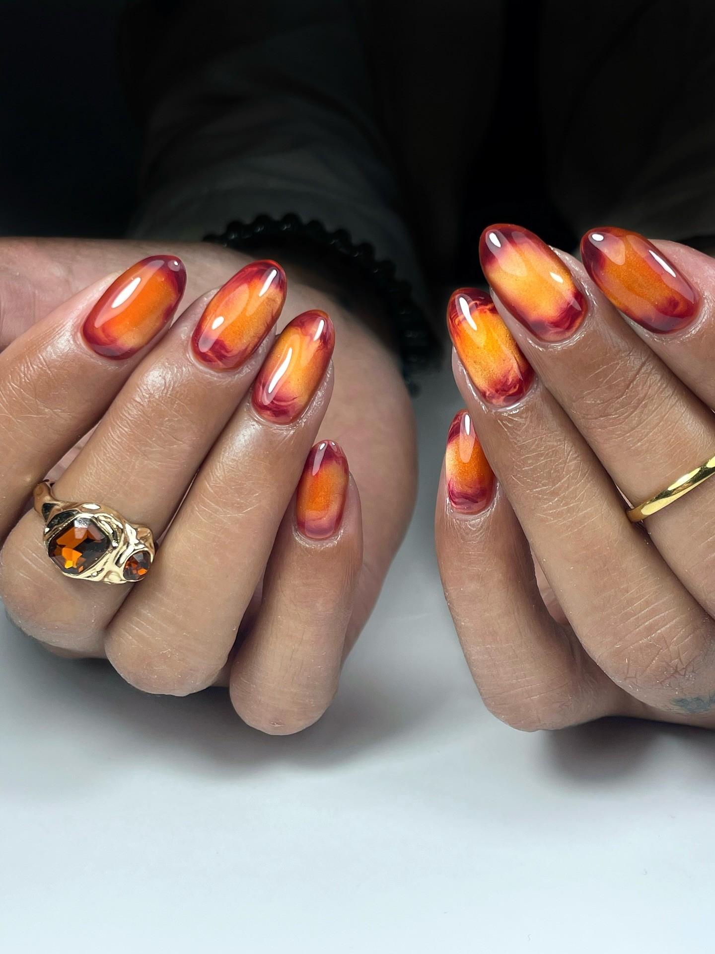 Burnt orange nail designs