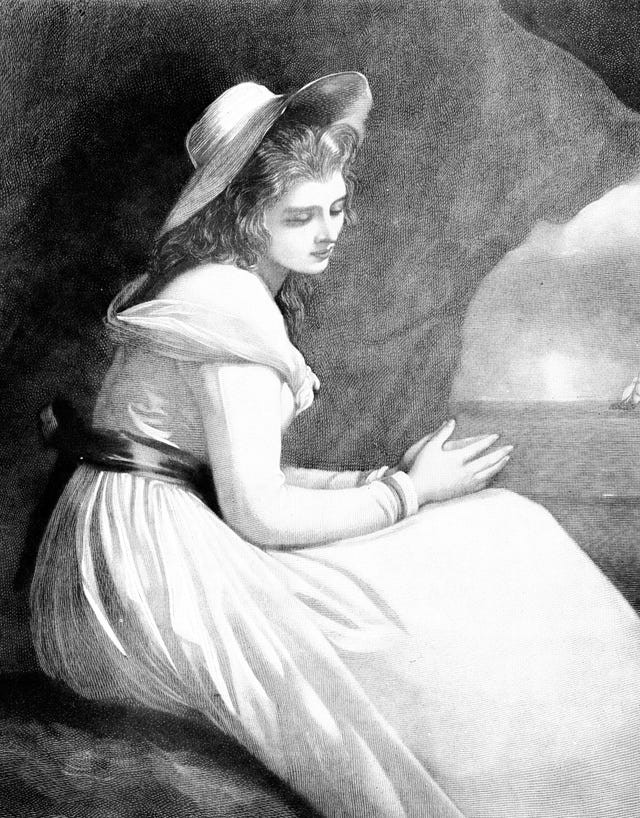 Lady Emma Hamilton "Ariadne" by Artist George Romney, 18th Century British Culture