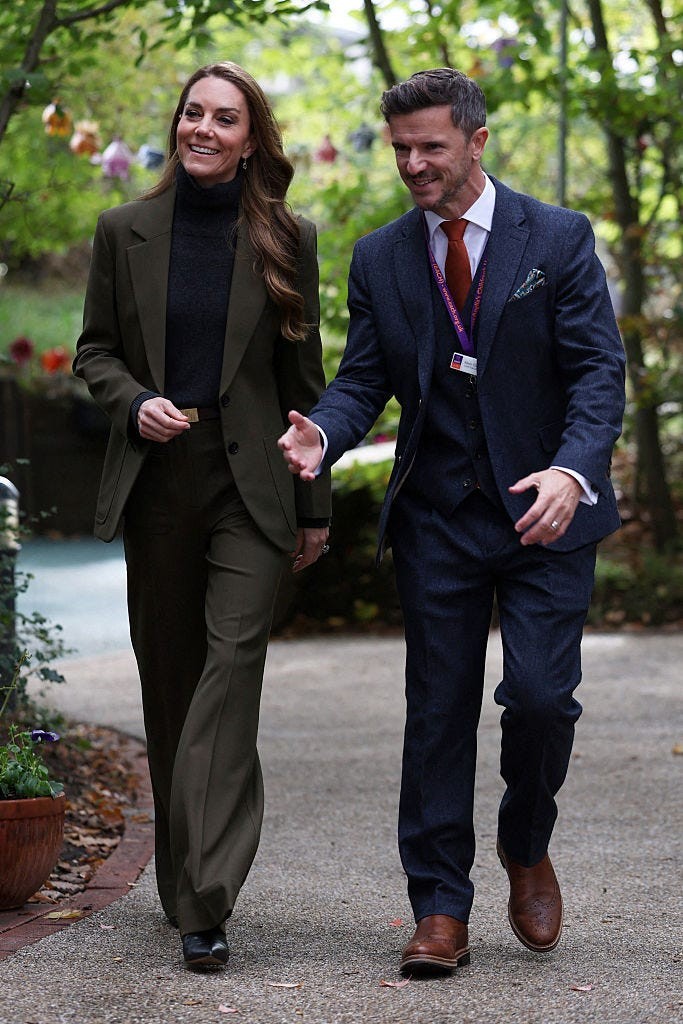 britains catherine, princess of wales, reacts during a visit to the treehouse childrens hospice, operated by east anglias childrens hospices each, in ipswich, eastern england on october 22, 2026 east anglias childrens hospices each deliver lifelong care to children with life limiting conditions and their families photo by chris radburn pool afp via getty images