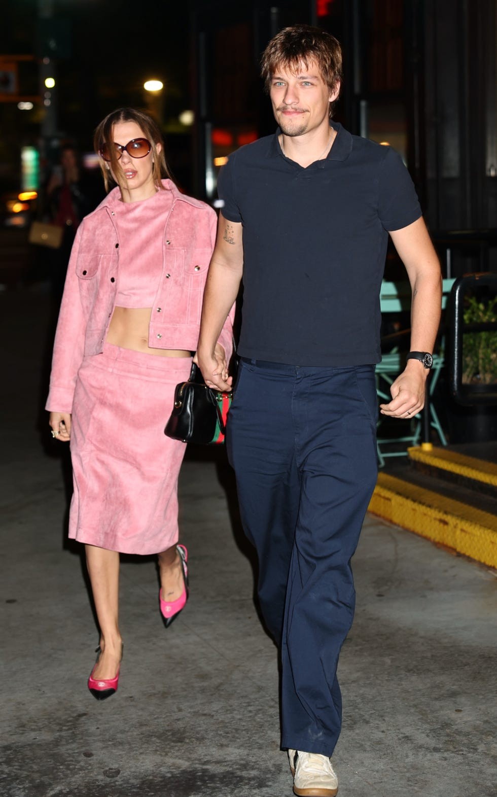 exclusive new york, ny millie bobby brown and jake bongiovi were spotted leaving a restaurant in new york after enjoying dinner the actress wore a pink outfit featuring a matching jacket and skirt pictured millie bobby brown, jake bongiovi backgrid usa 20 october 2026 byline must read blayzenphotos backgrid usa 1 310 798 9111 usasalesbackgridcom uk 44 208 344 2007 uksalesbackgridcom uk clients pictures containing children please pixelate face prior to publication