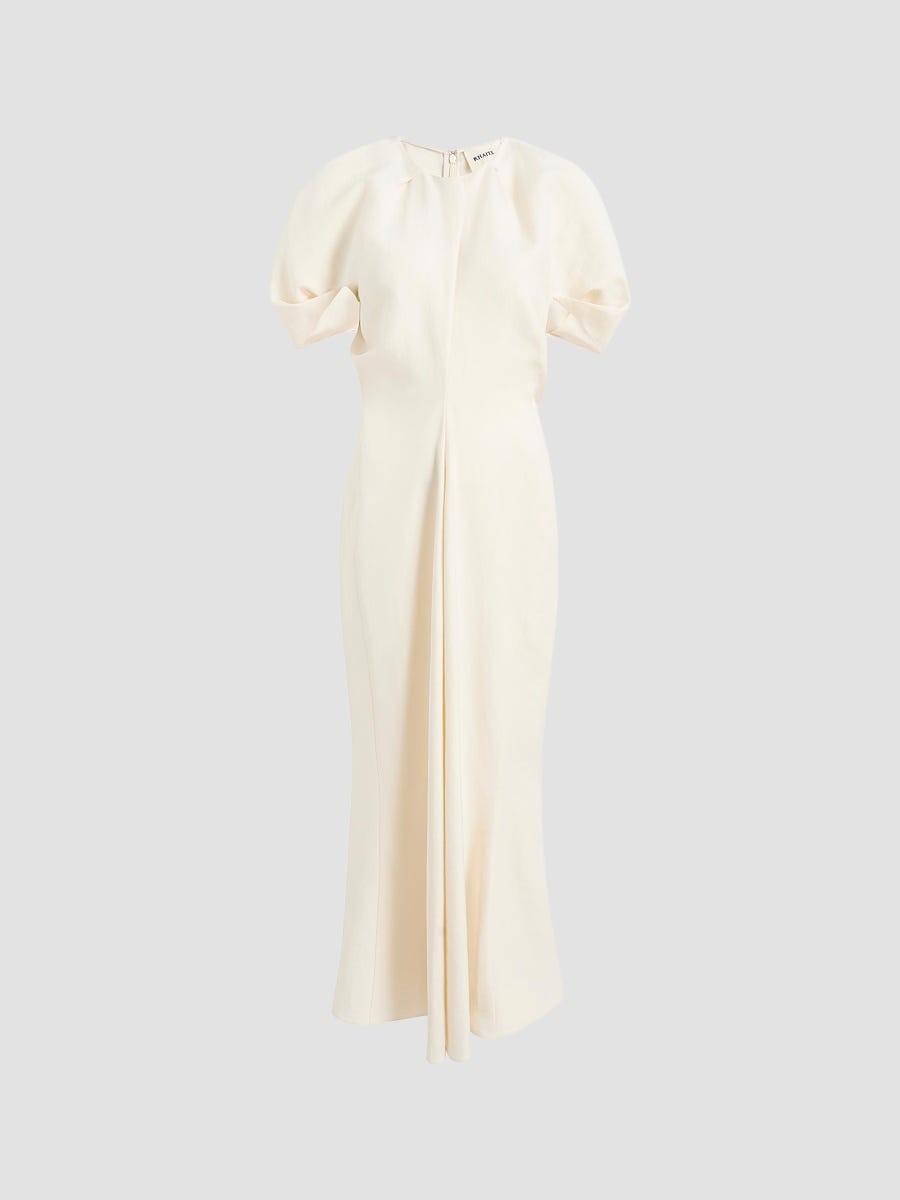 Khaite women’s Ria linen-blend maxi dress in cream
