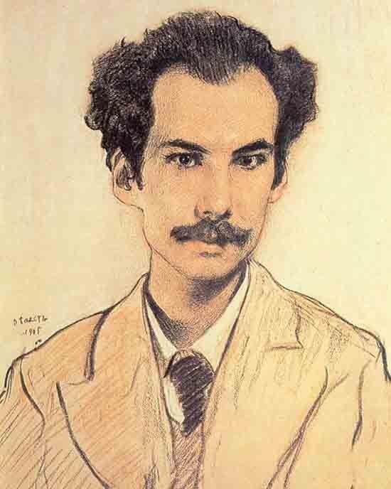 Леон Бакст. Портрет Андрея Белого. 1905 год