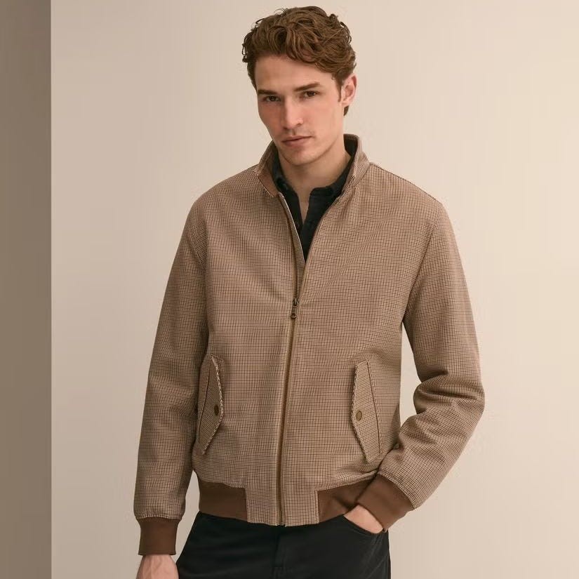 Cotton Check Bomber Jacket