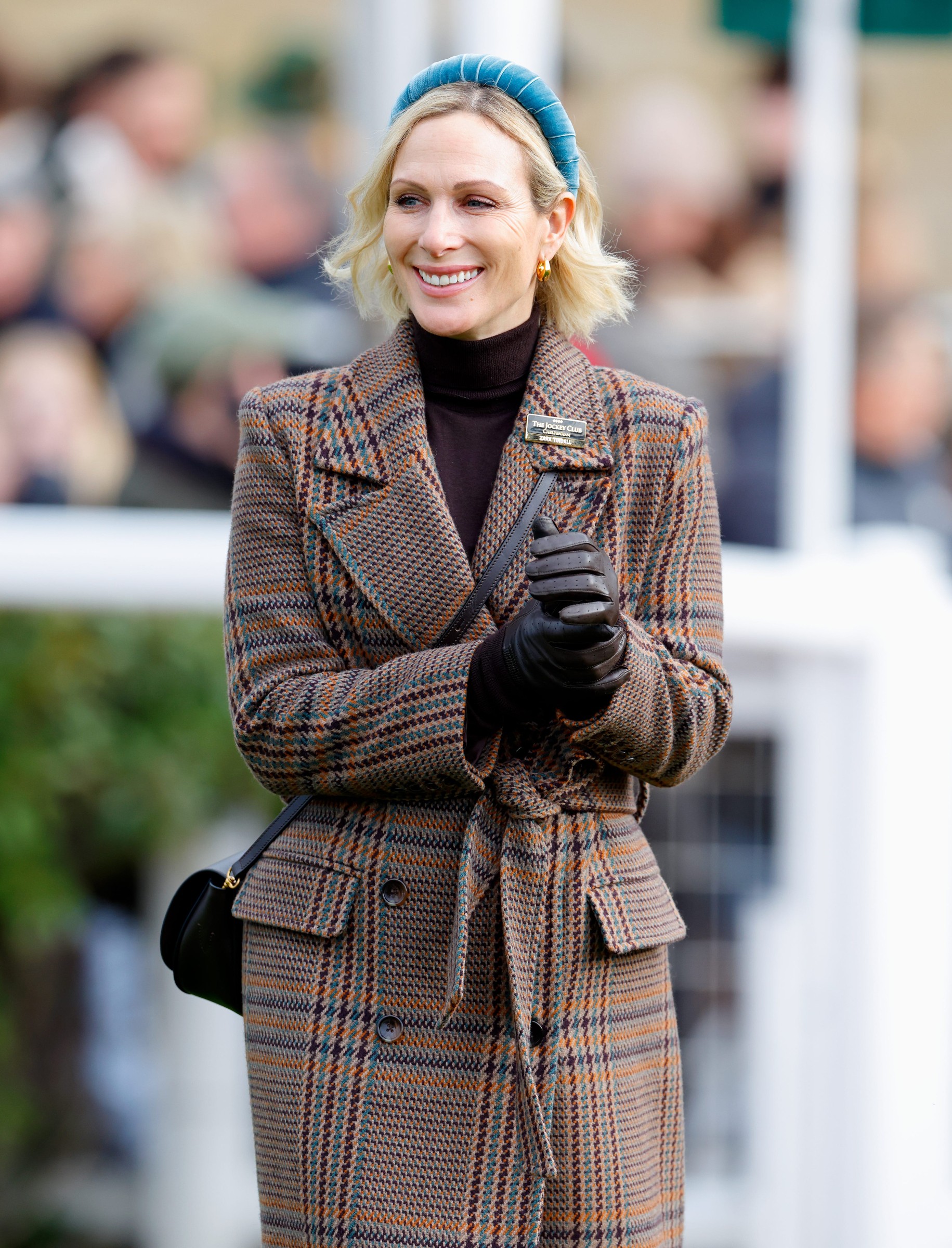Zara Tindall And Family Attend New Year's Day Racing Meet At Cheltenham Racecourse