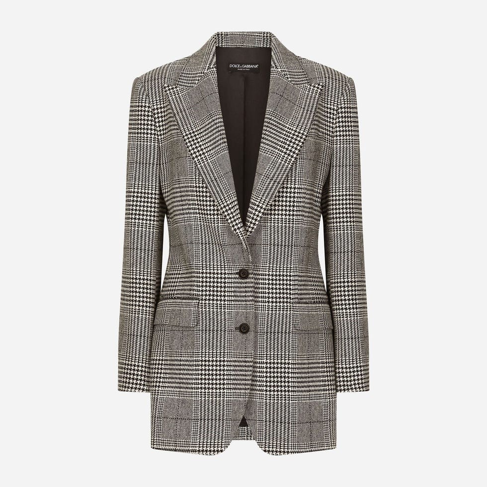 Single-Breasted Glen Plaid Jacket