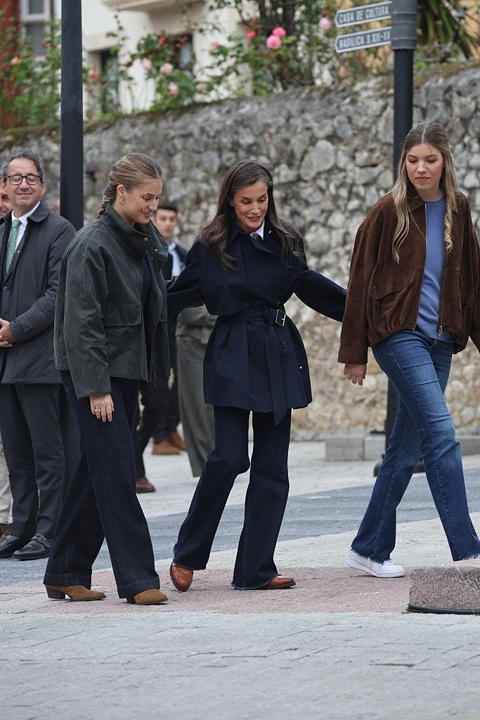 llanes, spain october 24 queen letizia, princess leonor and infanta sofia during their visit to llanes on 24 october 2026, in llanes asturias, spain photo by raul terreleuropa press via getty images