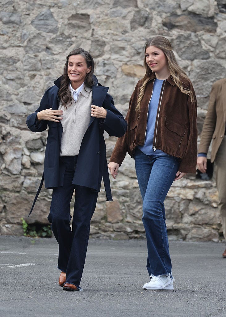 llanes, spain october 24 queen letizia and infanta sofia during their visit to llanes on 24 october 2026, in llanes asturias, spain photo by raul terreleuropa press via getty images