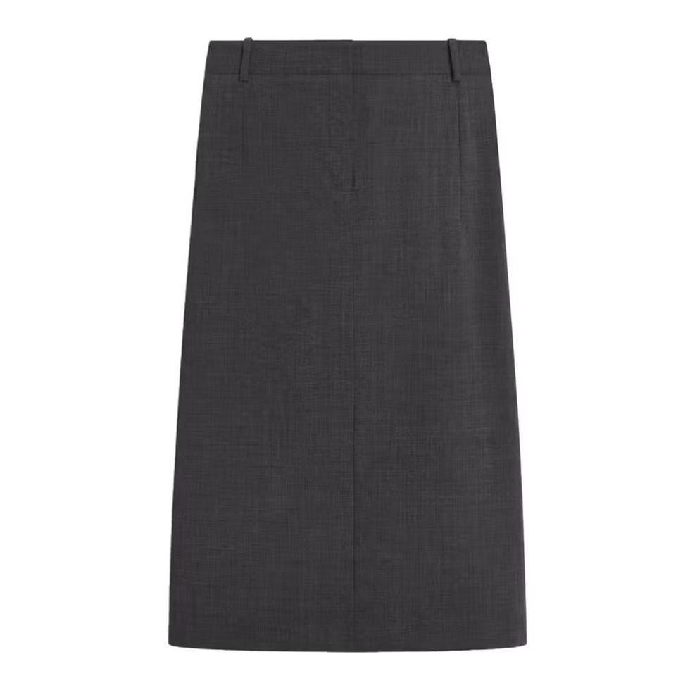 Straight Wool-Blend Midi Skirt