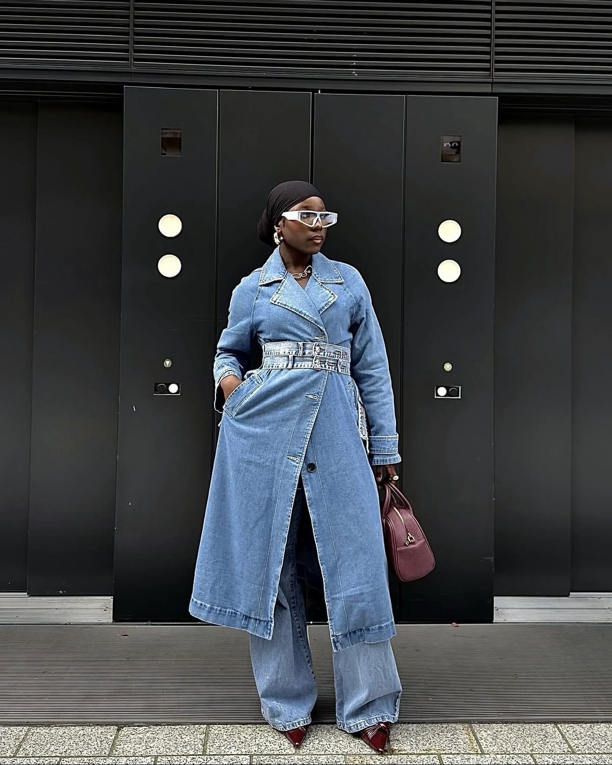 wide-leg jeans fall styling