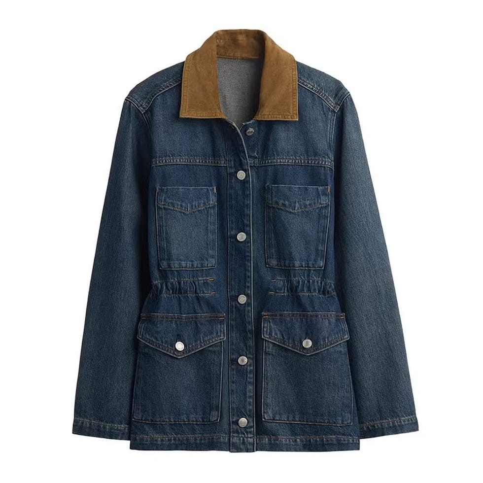 Cinched-Waist Denim Jacket