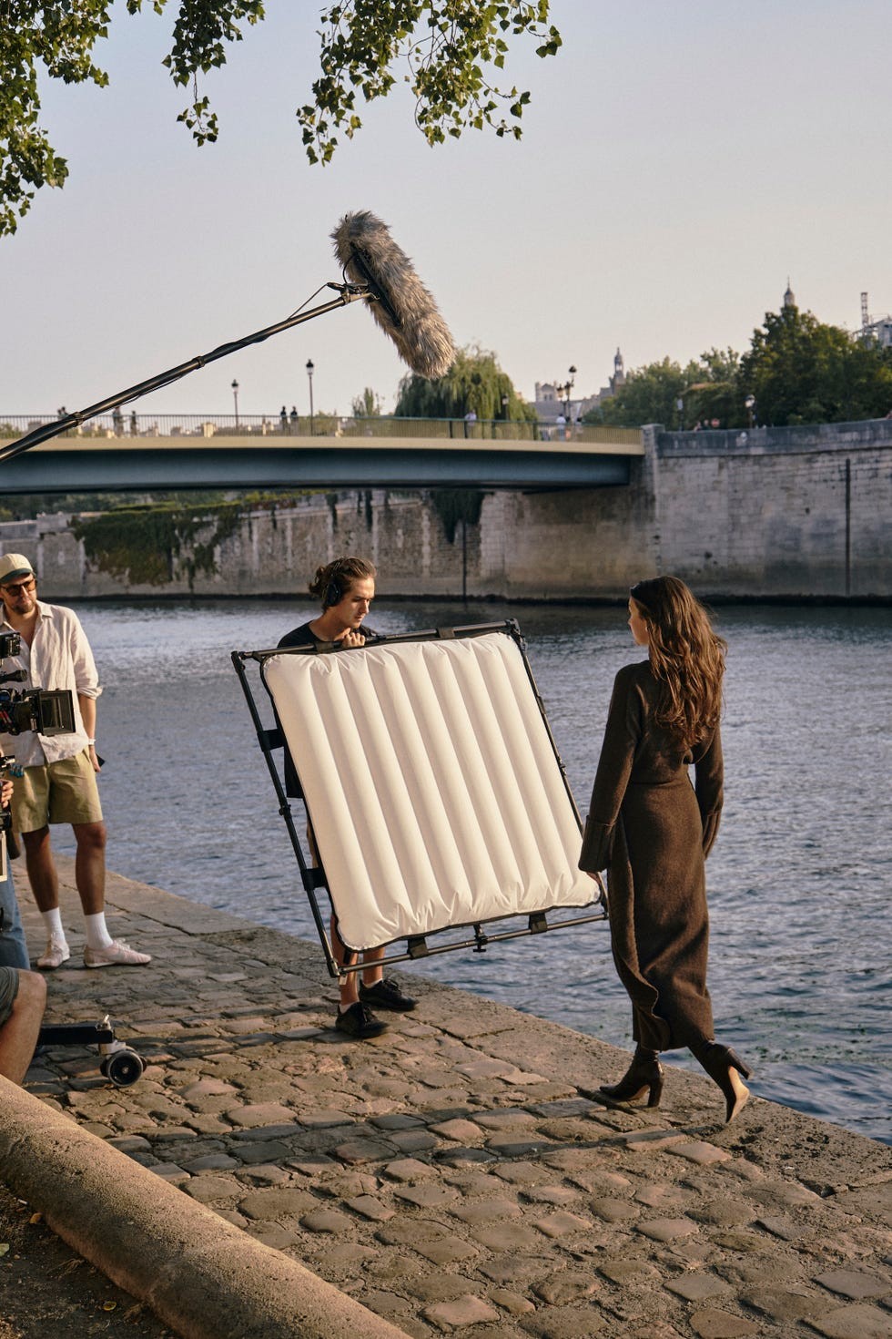 Ella Hunt on the Banana Republic set in Paris