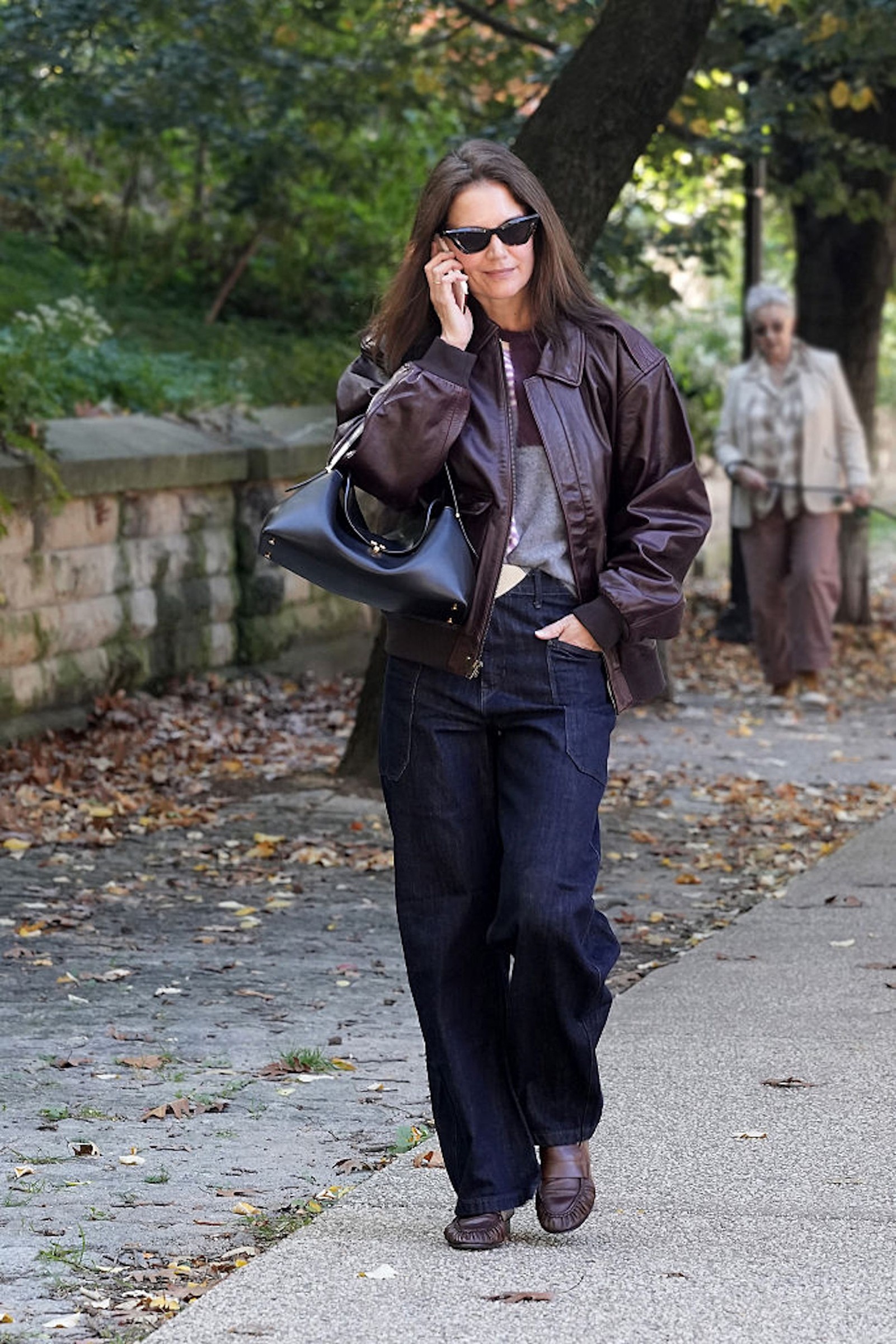 new york, new york october 27 katie holmes is seen wearing banana republic while running errands on october 27, 2026 in new york city photo by michael simonwireimage