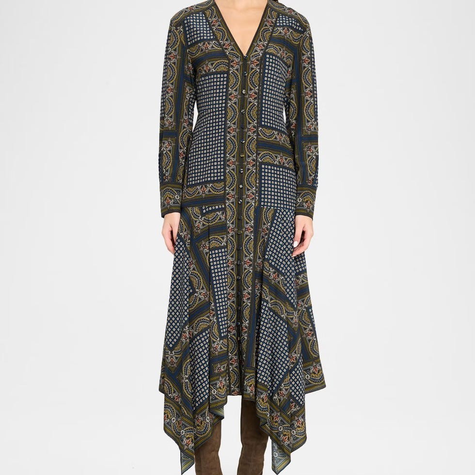 Skye Scarf-Print Midi Dress
