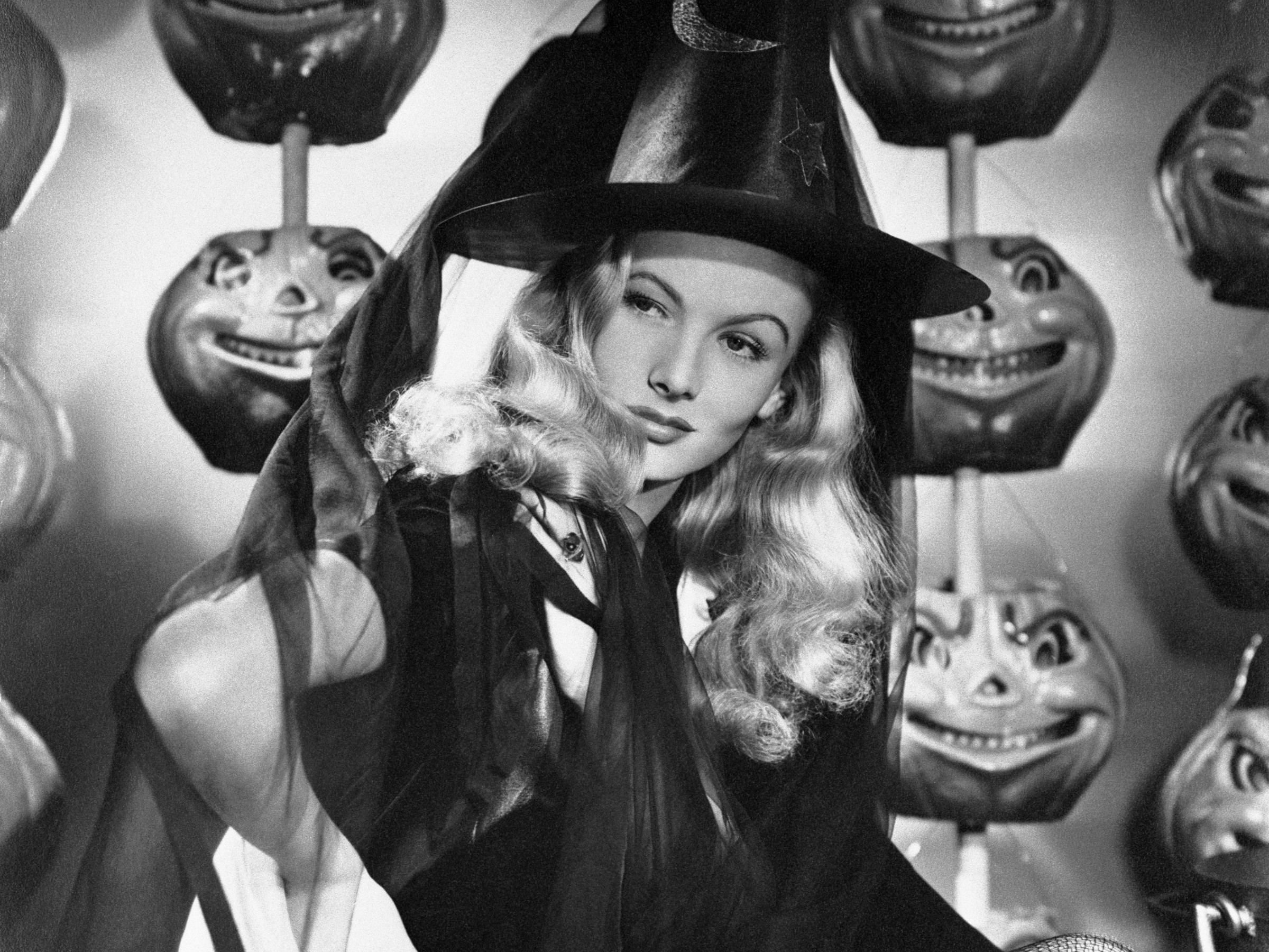 Veronica Lake Posing as Witch