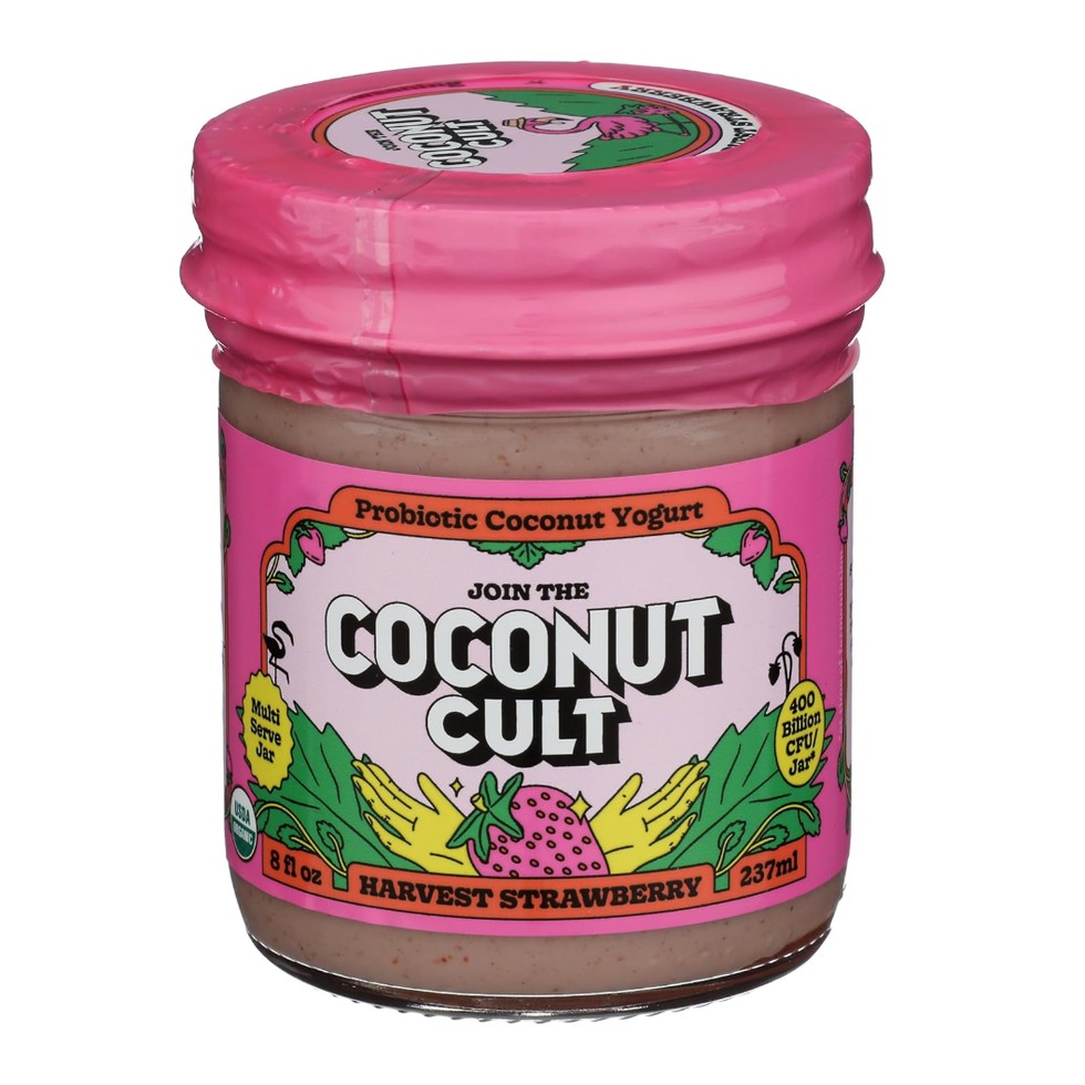 Probiotic Coconut Yogurt in Organic Harvest Strawberry