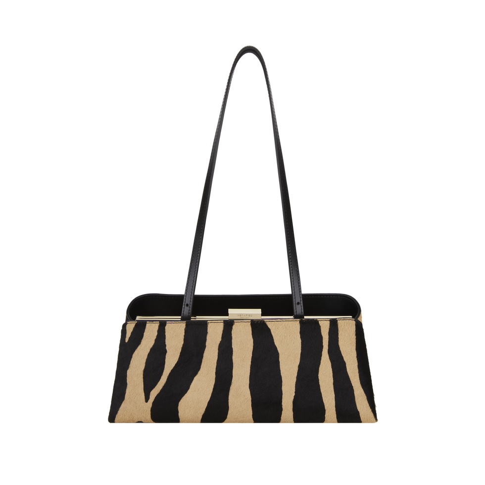 Zebra Calf Hair Eclair Shoulder Bag