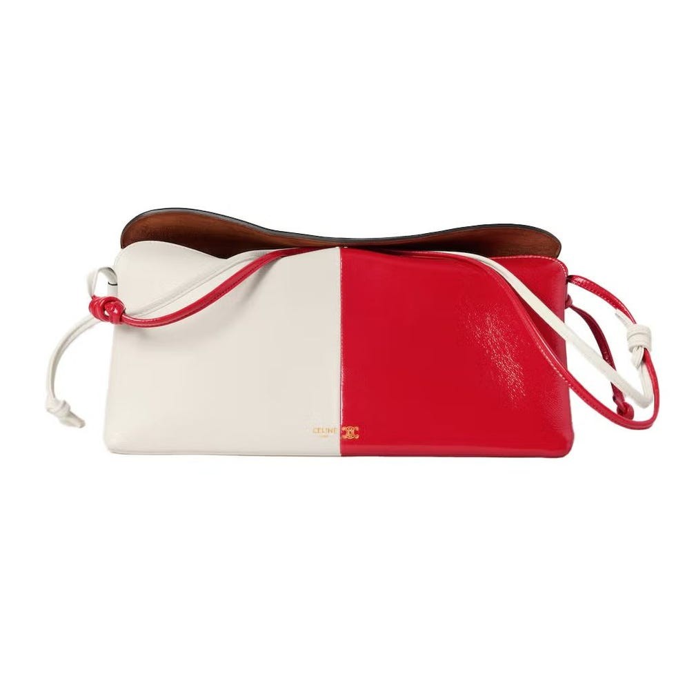 White and Red Side-to-Side Trio Bag