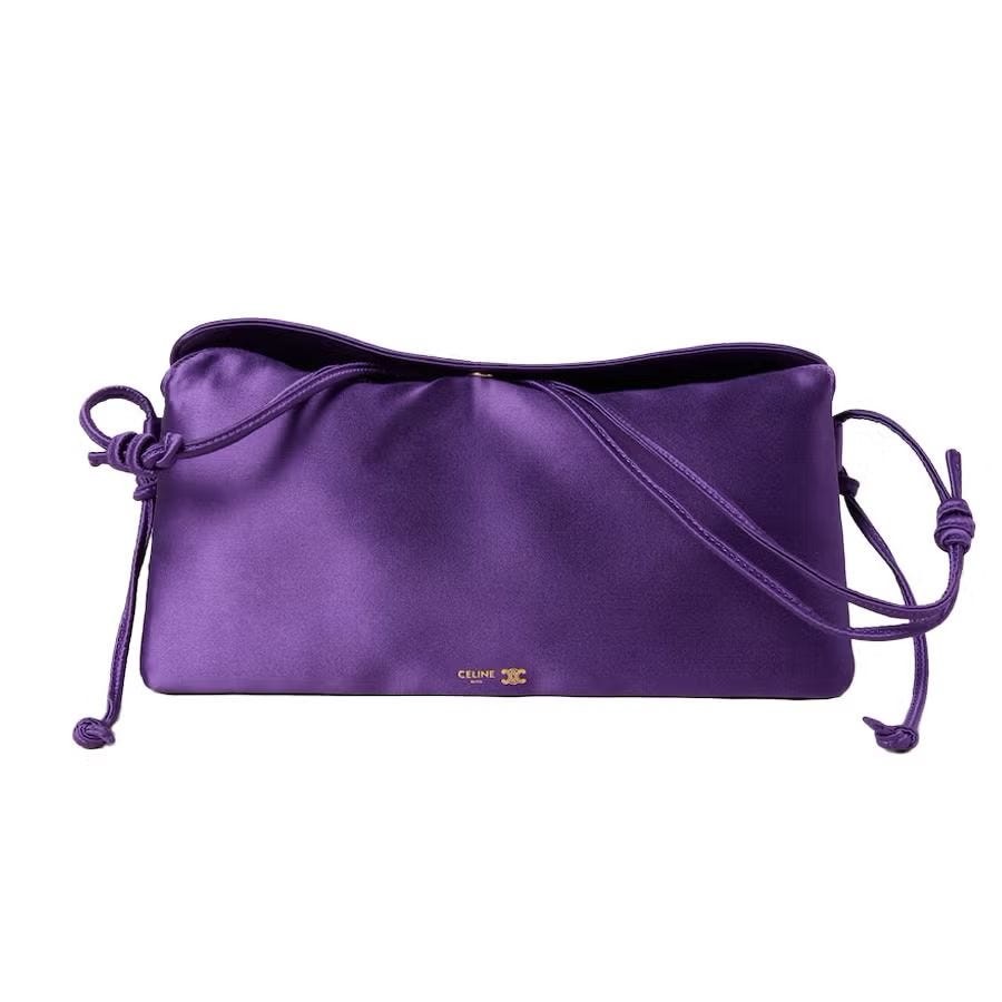 Purple Satin Side-to-Side Trio Bag