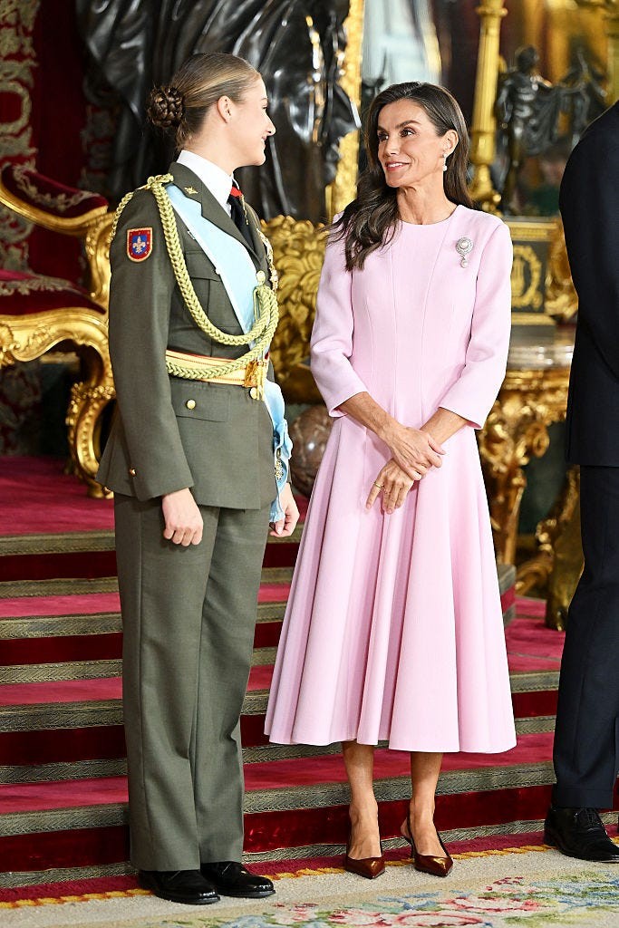 madrid, spain october 12 crown princess leonor of spain and queen letizia of spain during the 2026 national day of spain on october 12, 2026 in madrid, spain photo by carlos alvarezgetty images