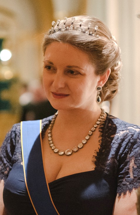 Hereditary Grand Duchess Stephanie attends a gala celebrating the new year in Luxembourg on January 16, 2020 (Cour Grand-Ducale)